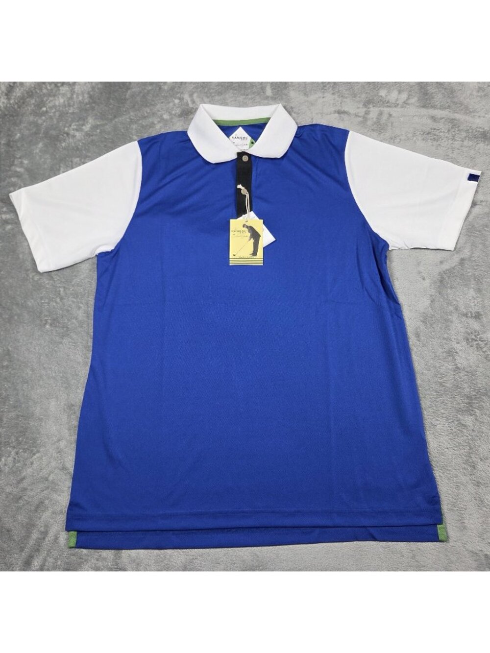 Kangol Polo Large Blue White Golf Shirt Samuel L Jackson Collab Streetwear NEW